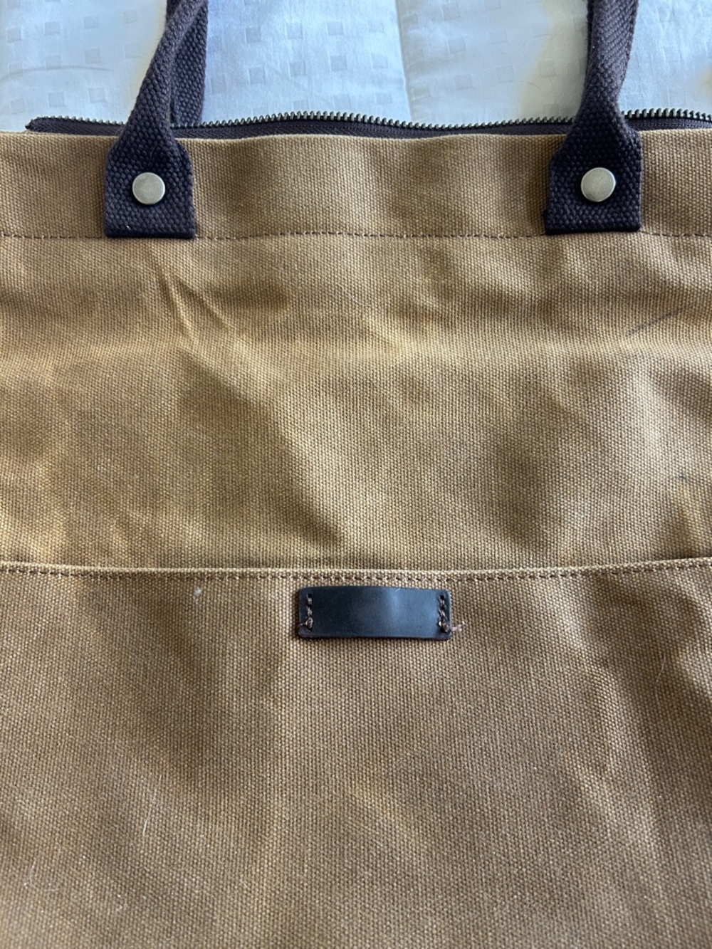 Vintage rugged Wax Canvas Tote Bag Shoulder Bag - Picture 5 of 13